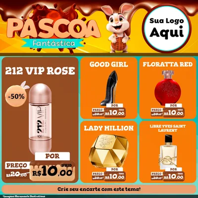 Modelo de Rede Social para Feed Facebook com o tema Páscoa Fantástica para Perfumes