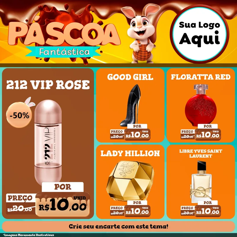 Modelo de Rede Social para Feed Facebook com o tema Páscoa Fantástica para Perfumes