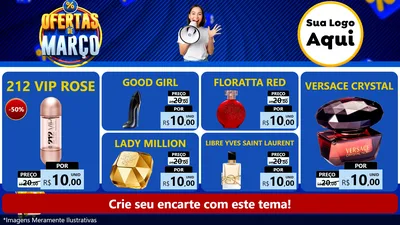 Modelo de TV para TV Horizontal com o tema Ofertas de Março para Perfumes