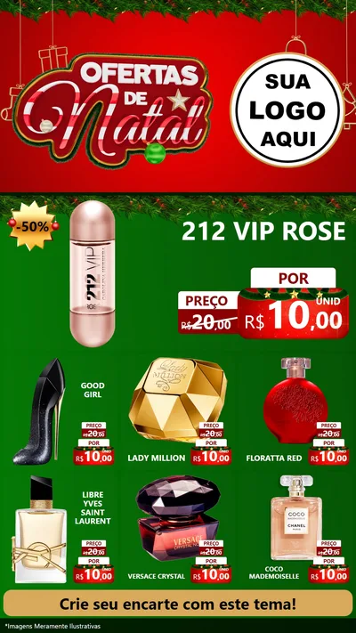 Modelo de Rede Social para Stories com o tema Ofertas de Natal para Perfumes