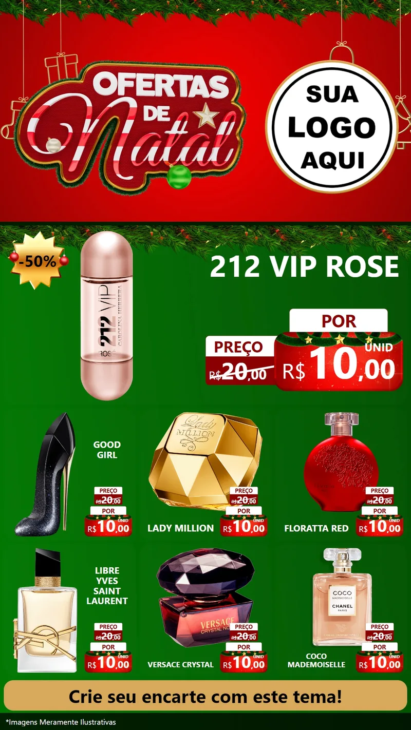 Modelo de Rede Social para Stories com o tema Ofertas de Natal para Perfumes
