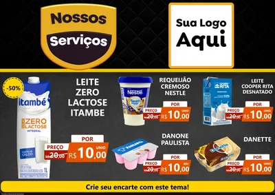 Modelo de Encarte para Encarte A4 Horizontal com o tema Nossos Serviços para Frios e Laticínios