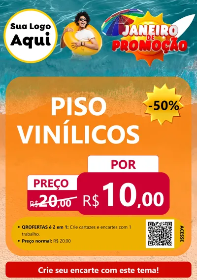Modelo de Cartaz para Cartaz A4 Vertical com o tema Janeiro de Promoção para Material para Construção