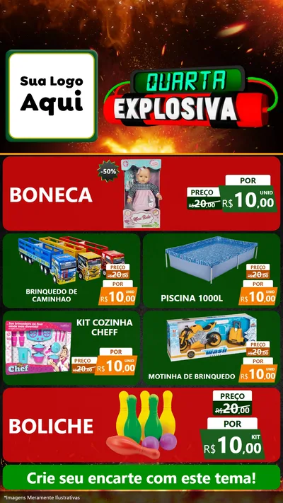 Modelo de TV para TV Vertical com o tema Quarta Explosiva para Brinquedos