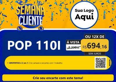 Modelo de Cartaz para Cartaz A4 Horizontal com o tema Semana do Cliente para Concessionaria de Motos
