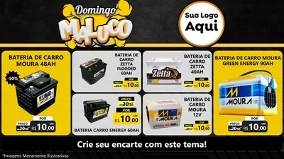 Modelo de TV para TV Horizontal com o tema Domingo Maluco para Baterias Elétricas
