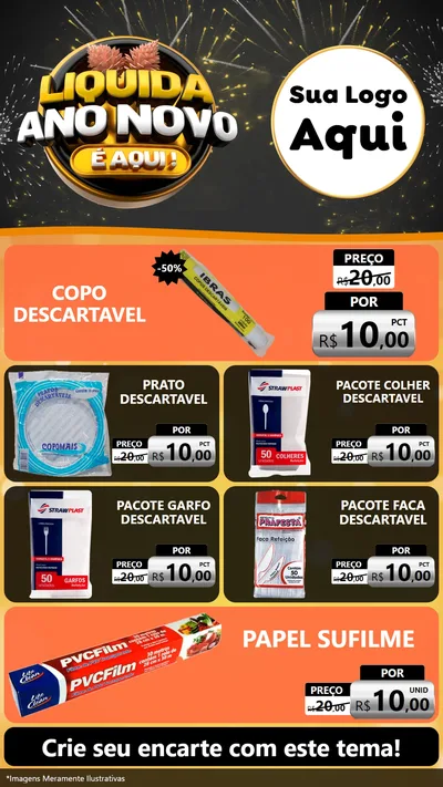Modelo de TV para TV Vertical com o tema Liquida Ano Novo É Aqui! para Embalagens
