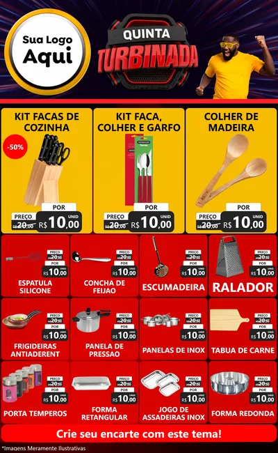 Modelo de Encarte para Encarte Grande com o tema Quinta Turbinada para Utilidades Domésticas