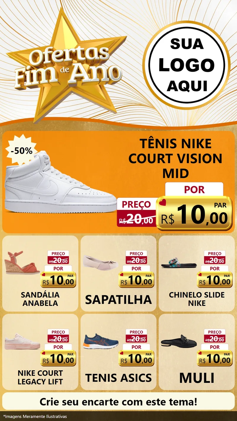 Modelo de Rede Social para Stories com o tema Ofertas Fim de Ano para Calçados