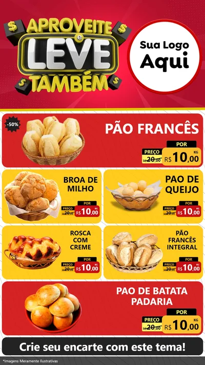Modelo de TV para TV Vertical com o tema Aproveite e Leve Também para Padaria