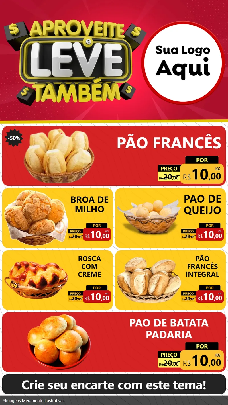 Modelo de TV para TV Vertical com o tema Aproveite e Leve Também para Padaria