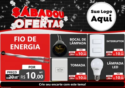 Modelo de Encarte para Encarte A4 Horizontal com o tema Sabadou de Ofertas para Materiais Elétricos
