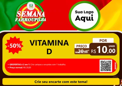 Modelo de Cartaz para Cartaz A4 Horizontal com o tema Semana Farroupilha para Farmácia