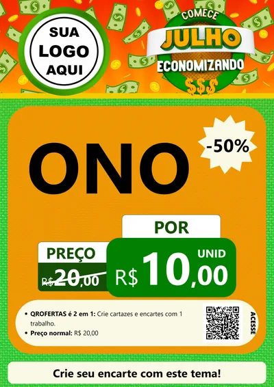 Modelo de Cartaz para Cartaz A4 Vertical com o tema Comece Julho Economizando para Óticas