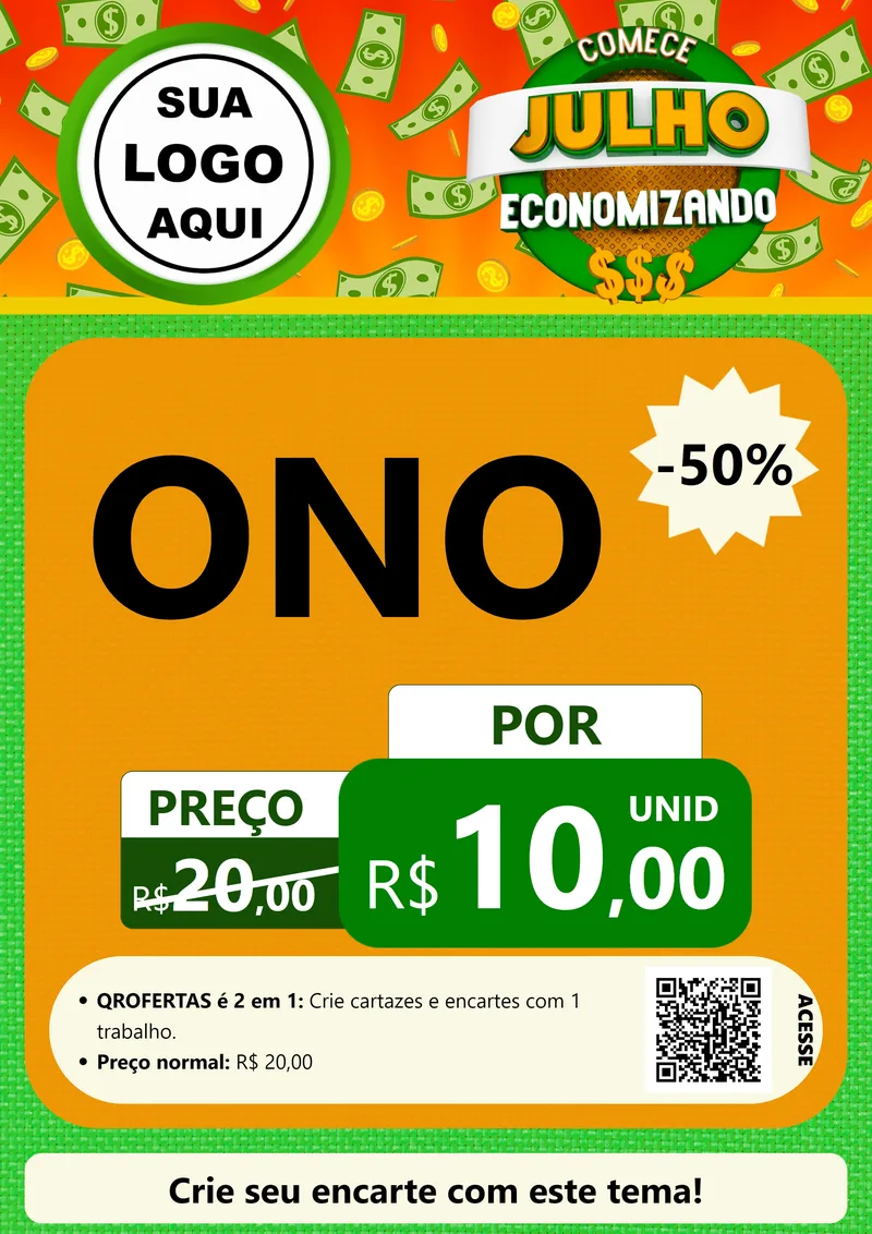 Modelo de Cartaz para Cartaz A4 Vertical com o tema Comece Julho Economizando para Óticas