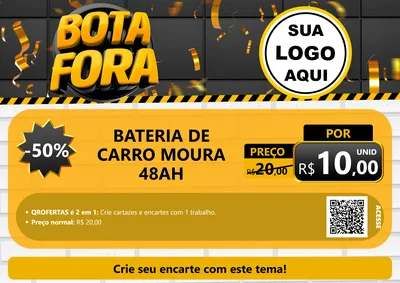 Modelo de Cartaz para Cartaz A4 Horizontal com o tema Bota Fora para Baterias Elétricas
