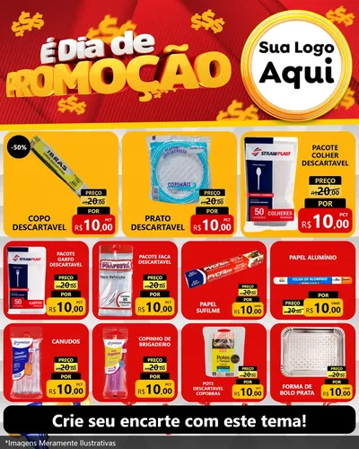 Modelo de Rede Social para Feed Instagram com o tema É Dia De Promoção para Embalagens