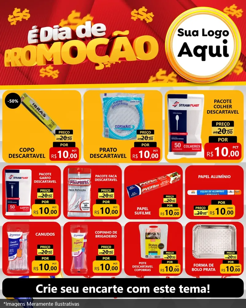 Modelo de Rede Social para Feed Instagram com o tema É Dia De Promoção para Embalagens