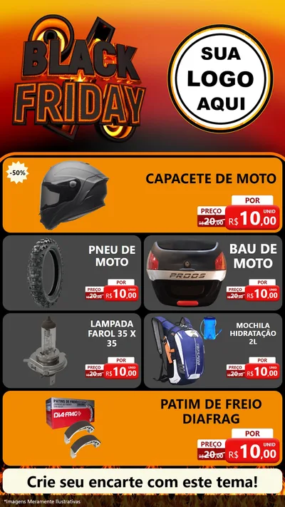 Modelo de TV para TV Vertical com o tema Black Friday para Moto peças
