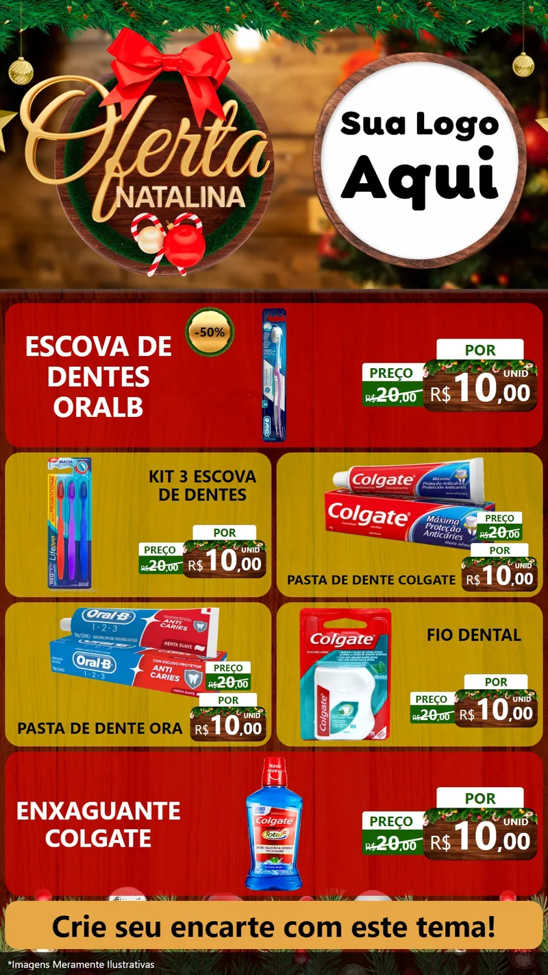 Modelo de TV para TV Vertical com o tema Ofertas Natalina para Higiene Pessoal