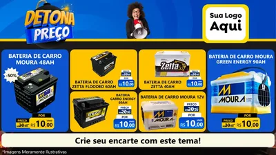 Modelo de TV para TV Horizontal com o tema Detona Preços para Baterias Elétricas