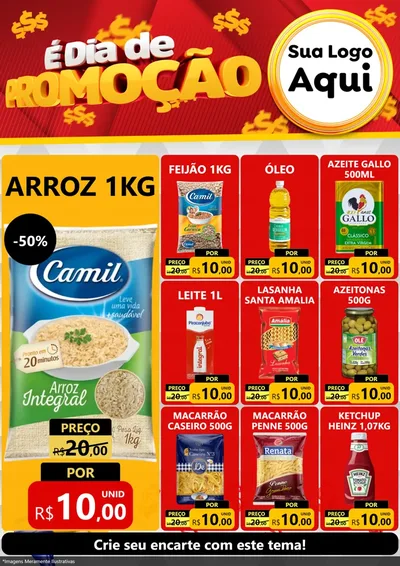 Modelo de Encarte para Encarte A4 Vertical com o tema É Dia De Promoção para Supermercado