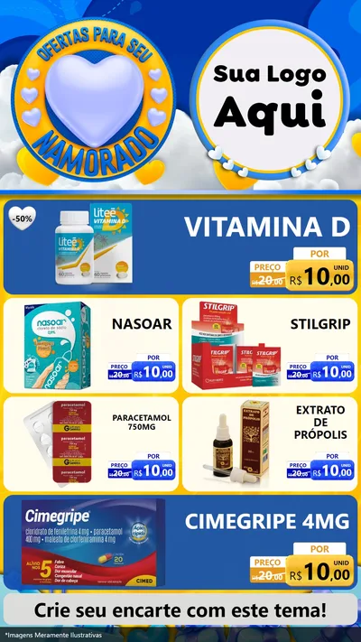 Modelo de TV para TV Vertical com o tema Ofertas Para Seu Namorado para Farmácia