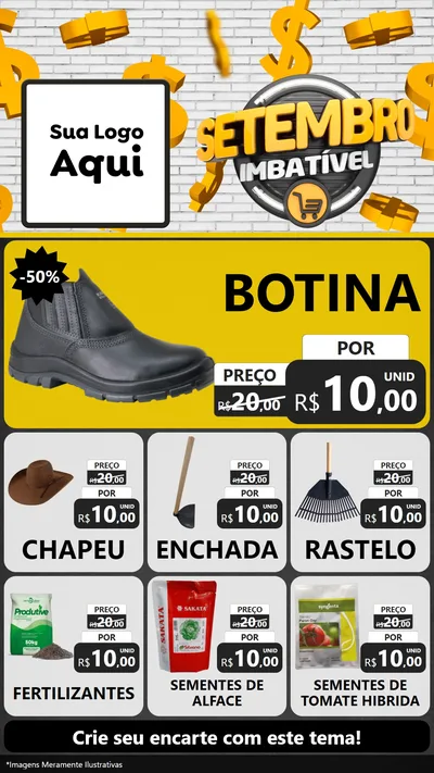 Modelo de Rede Social para Stories com o tema Setembro Imbatível para Agropecuária