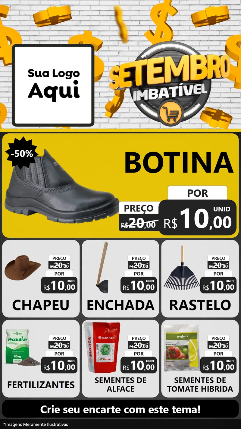 Modelo de Rede Social para Stories com o tema Setembro Imbatível para Agropecuária