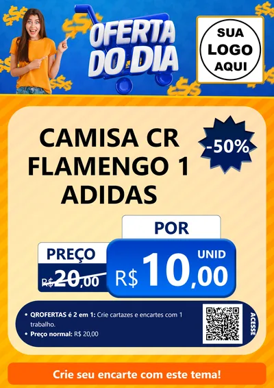 Modelo de Cartaz para Cartaz A4 Vertical com o tema Oferta do Dia para Roupas e acessórios