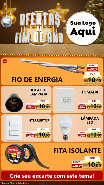 Modelo de TV para TV Vertical com o tema Ofertas de Fim de Ano para Materiais Elétricos