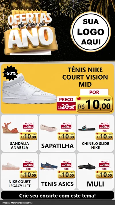 Modelo de Rede Social para Stories com o tema Ofertas de Fim de Ano para Calçados