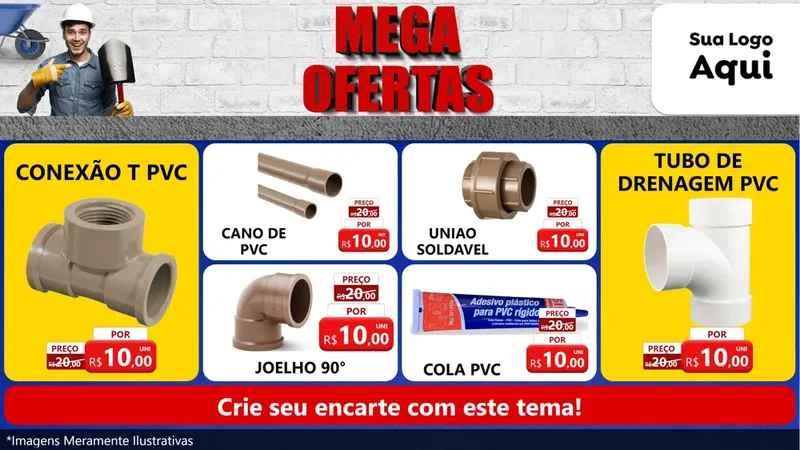 Modelo de TV para TV Horizontal com o tema Material de Construção para Tubos e conexões