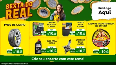 Modelo de TV para TV Horizontal com o tema Sexta do Real para Auto peças