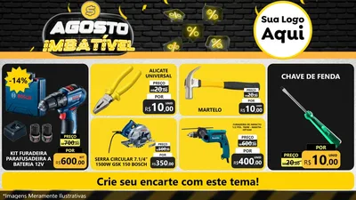 Modelo de TV para TV Horizontal com o tema Agosto Imbatível para Maquinas e Ferramentas