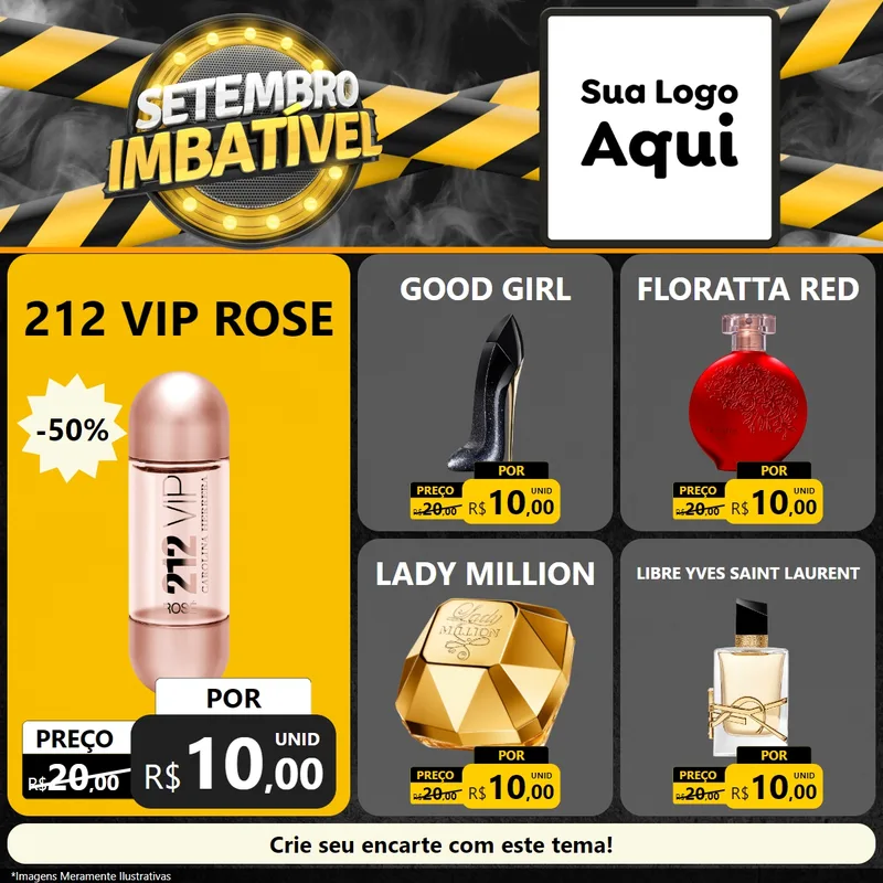 Modelo de Rede Social para Feed Facebook com o tema Setembro Imbatível para Perfumes