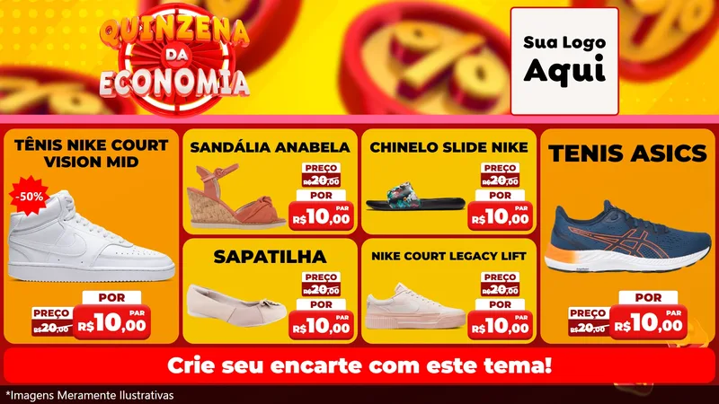 Modelo de TV para TV Horizontal com o tema Quinzena Da Economia para Calçados