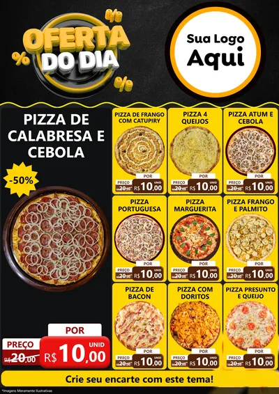 Modelo de Encarte para Encarte A4 Vertical com o tema Oferta Do Dia para Pizzaria
