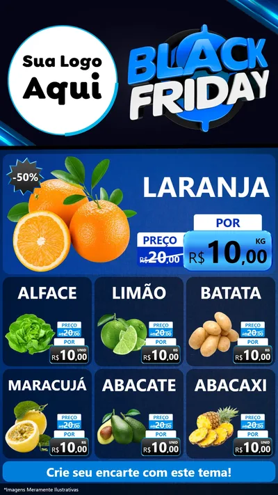 Modelo de Rede Social para Stories com o tema Black Friday para Hortifrúti