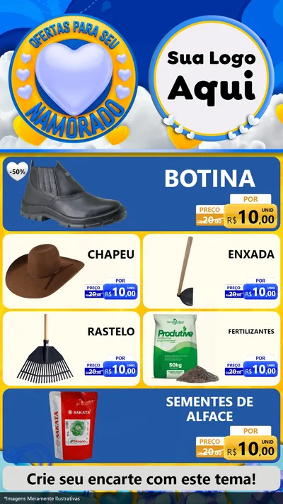 Modelo de TV para TV Vertical com o tema Ofertas Para Seu Namorado para Agropecuária