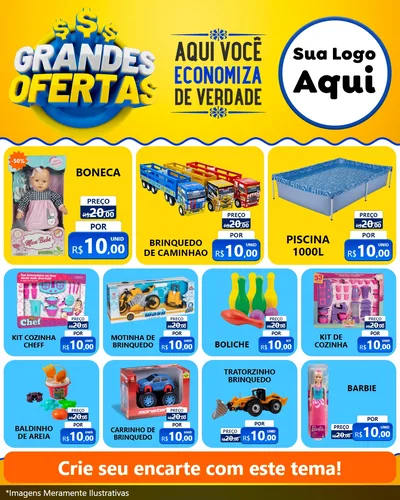 Modelo de Rede Social para Feed Instagram com o tema Grandes Ofertas para Brinquedos
