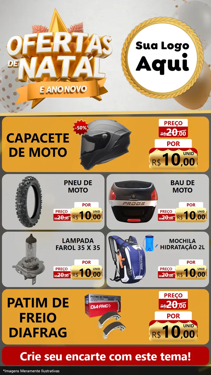 Modelo de TV para TV Vertical com o tema Ofertas De Natal E Ano Novo para Moto peças