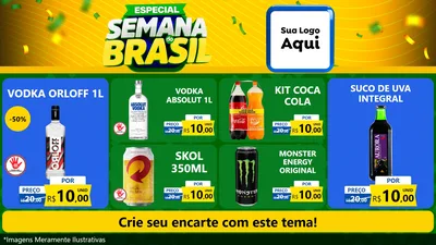 Modelo de TV para TV Horizontal com o tema Especial Semana do Brasil para Distribuidora de bebidas