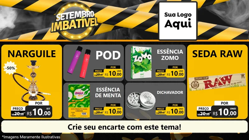 Modelo de TV para TV Horizontal com o tema Setembro Imbatível para Tabacaria
