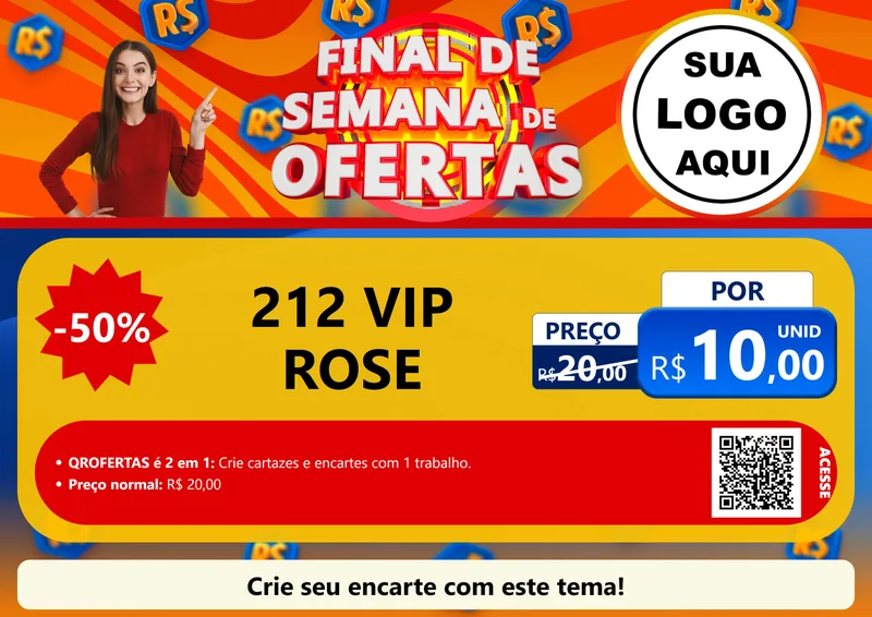 Modelo de Cartaz para Cartaz A4 Horizontal com o tema Final de Semana de Ofertas para Perfumes
