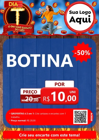 Modelo de Cartaz para Cartaz A4 Vertical com o tema Dia T - O Dia Mais Barato Do Mês para Agropecuária