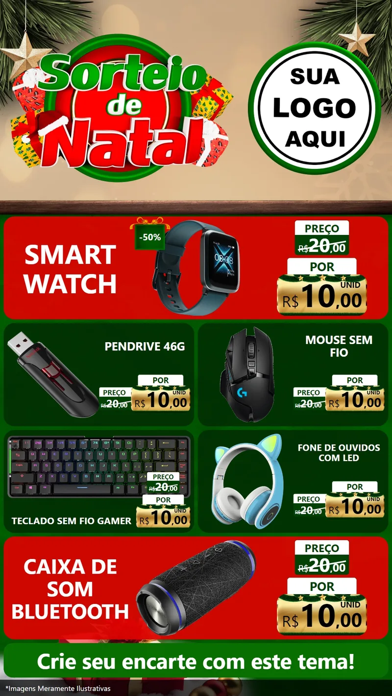 Modelo de TV para TV Vertical com o tema Sorteio de Natal para Informática