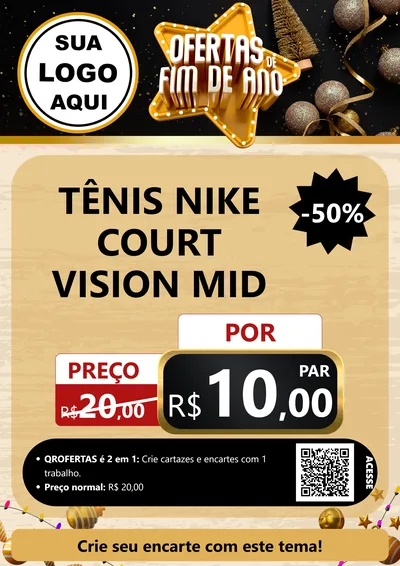Modelo de Cartaz para Cartaz A4 Vertical com o tema Ofertas de Fim de Ano para Calçados
