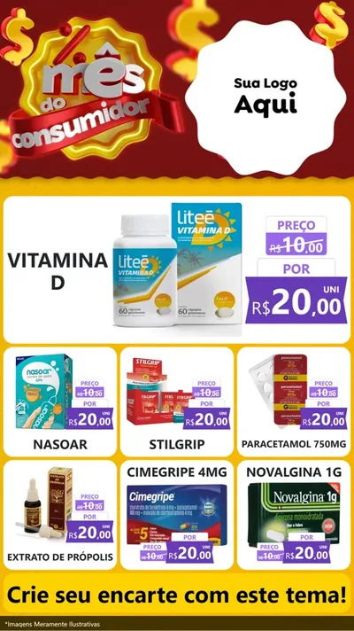Modelo de Rede Social para Stories com o tema Mês do consumidor para Farmácia