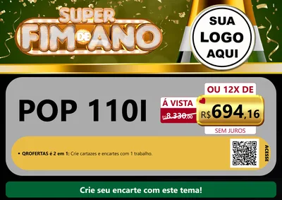 Modelo de Cartaz para Cartaz A4 Horizontal com o tema Super Fim de Ano para Concessionaria de Motos